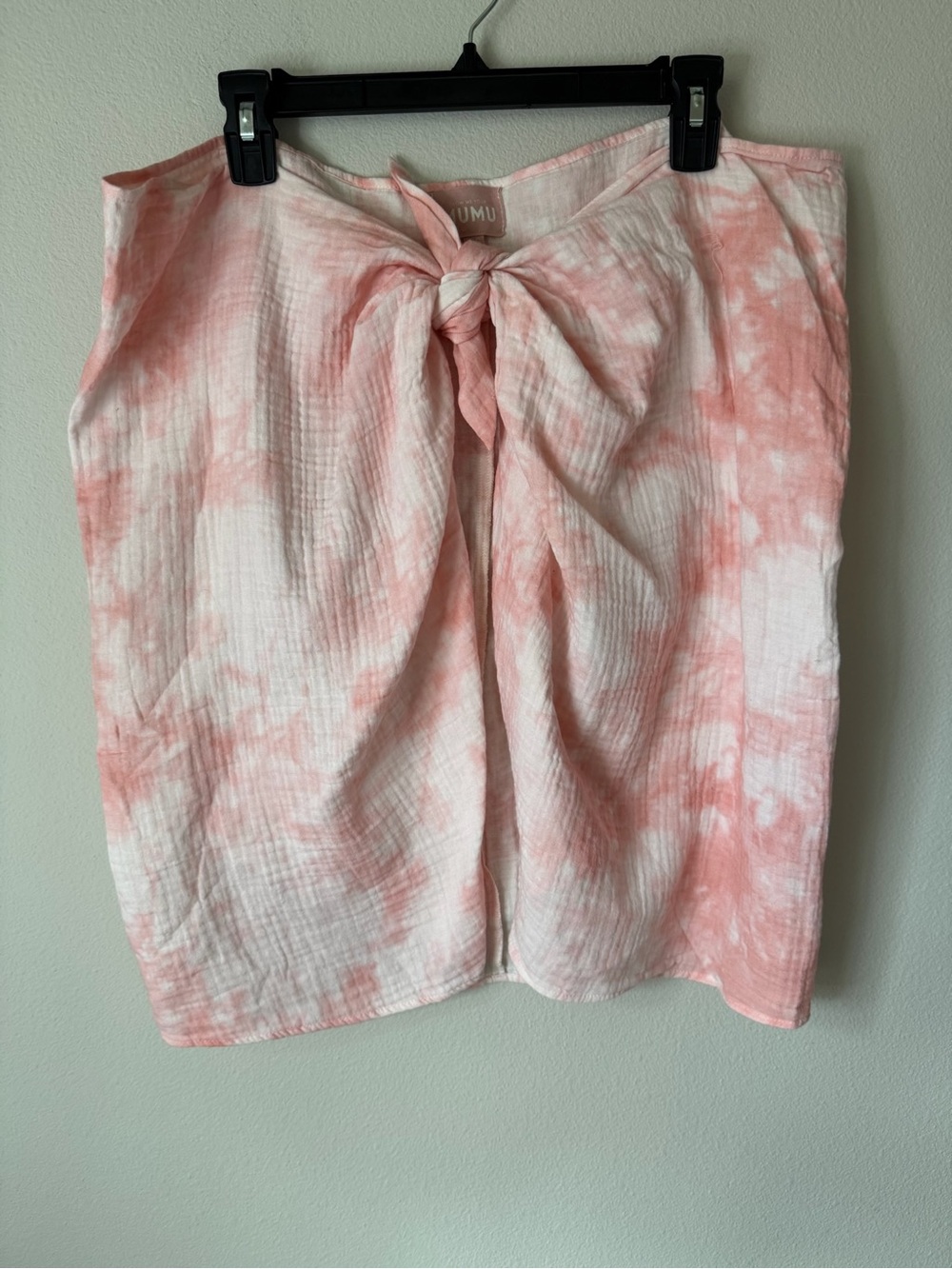 Show Me Your Mumu Lola Sarong One‎ Size Pink White Tie Dye Gauze Cover Up USA